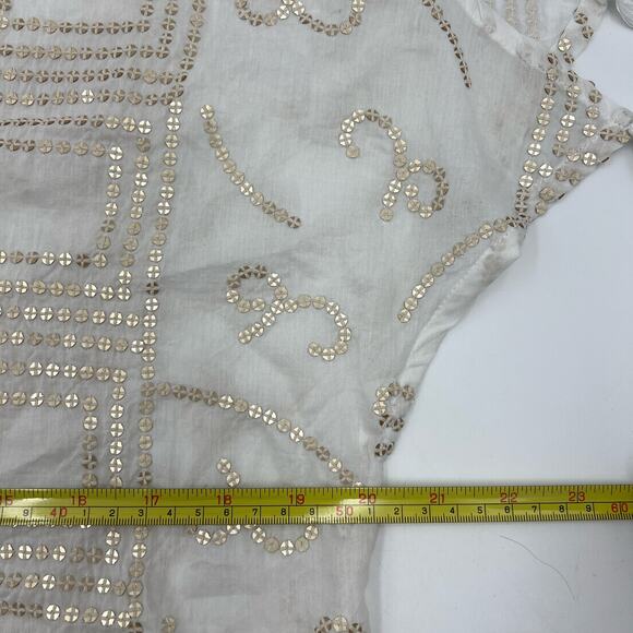 Oliphant White Shift Dress Gold Sequin & Tassels - Picture 4 of 10